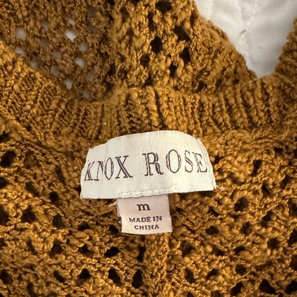 Knox Rose Honey Open-Knit Poncho